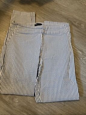 Striped Blue and White Straight-Leg Jeans by NY